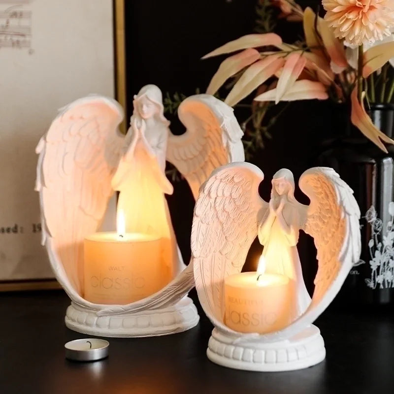 Christmas Vintage Style Minimalist Angel Resin Candlestick