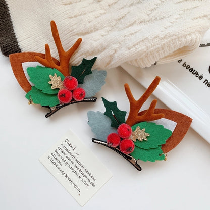 Christmas Cute Women's Christmas Tree Santa Claus Snowman Sequins Plush Hair Clip