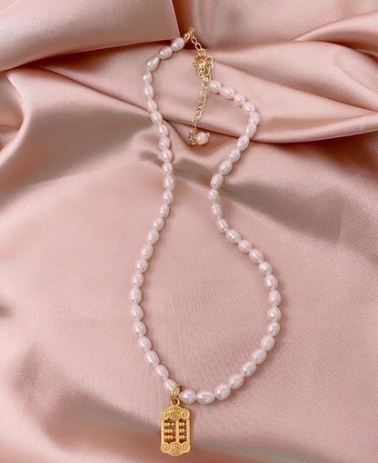 Alloy Freshwater Pearl Copper Fashion Solid Color Irregular Necklace