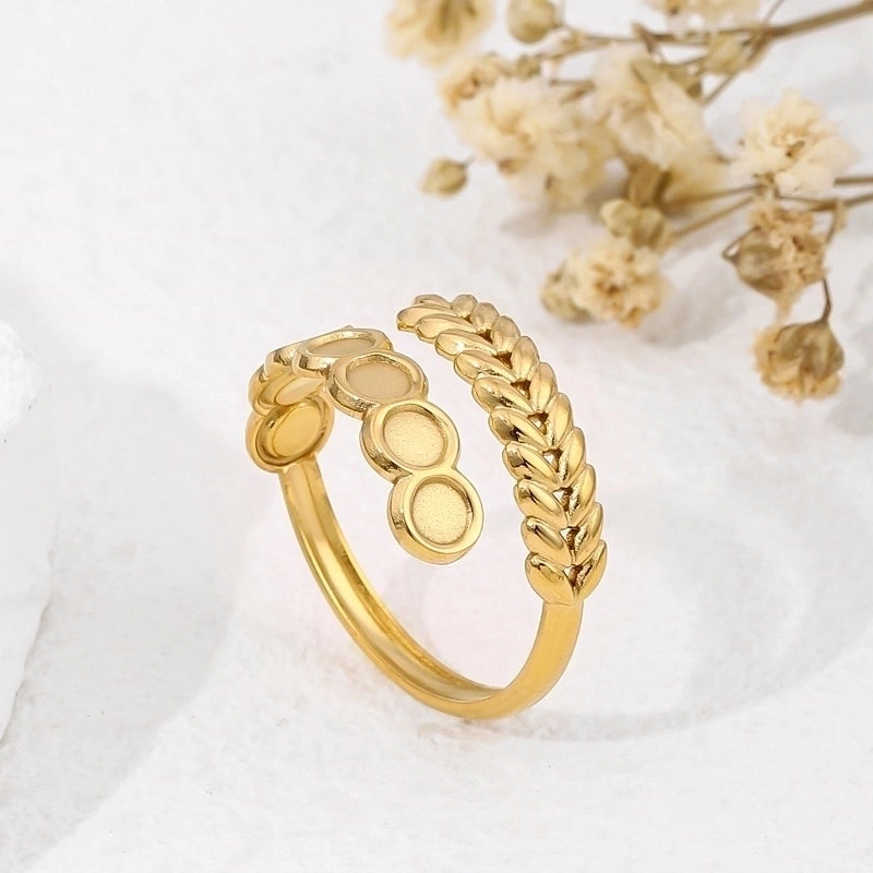 2 Pieces 304 Stainless Steel 18K Gold Plated Beach Minimalist Plating Cross Simple Lines Rings