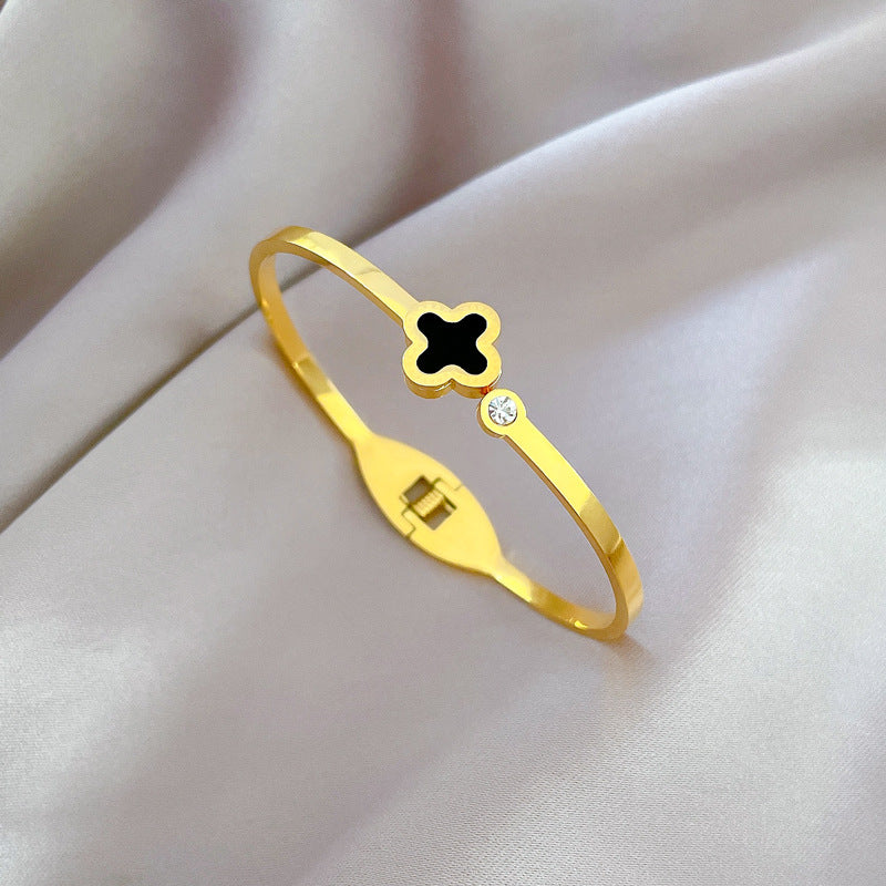 Korean East Asia Symbol Titanium Steel Electroplating Bangles