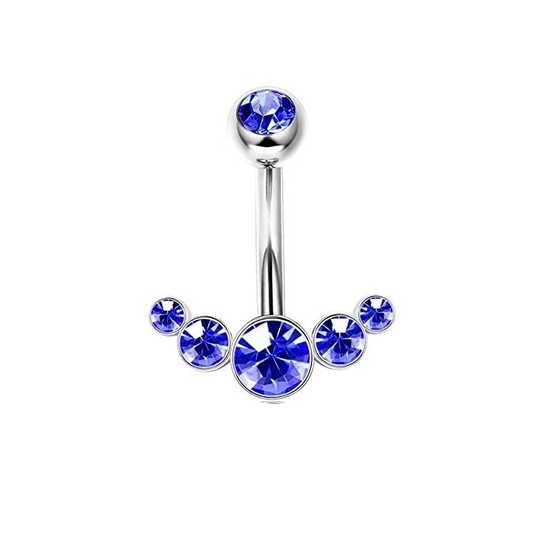 1 Piece Belly Rings Minimalist Classic Style Solid Color 304 Stainless Steel Inlay Zircon Belly Rings