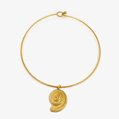 Elegant Retro IG Style Conch Crab 316L Stainless Steel Imitation Pearl 18K Gold Plated Three-dimensional Necklace