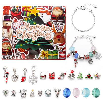 New Christmas Blind Box Set Snowflake Drop Oil Beaded Bracelet Cute Christmas Old Bell Christmas Tree Accessories