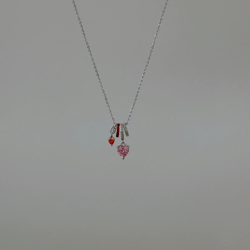 Sweet Commute Sunflower Heart Shape 304 Stainless Steel Zircon 16K Gold Plated 18K Gold Plated Stainless Steel Necklaces