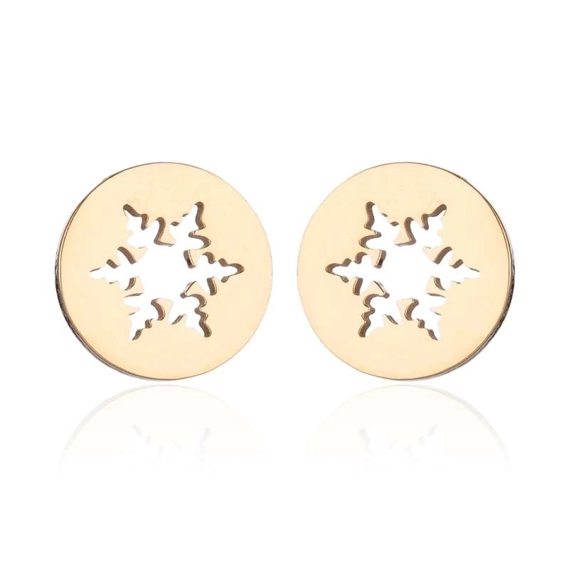 1 Pair Fashion Christmas Tree Plating 304 Stainless Steel 18K Gold Plated Ear Studs