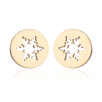 1 Pair Fashion Christmas Tree Plating 304 Stainless Steel 18K Gold Plated Ear Studs