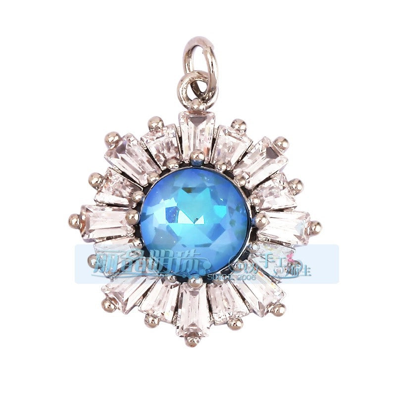 1 Piece Copper Geometric Heart Shape Snowflake Pendant Jewelry Accessories