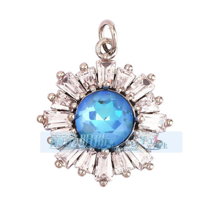 1 Piece Copper Geometric Heart Shape Snowflake Pendant Jewelry Accessories