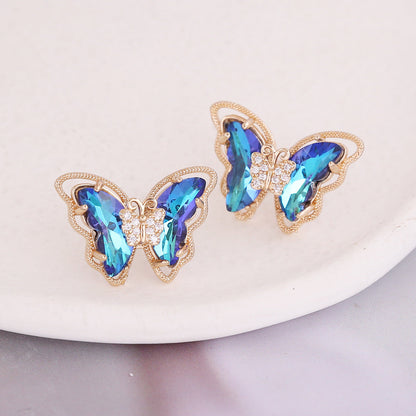 Fashion Butterfly Copper Stud Earrings