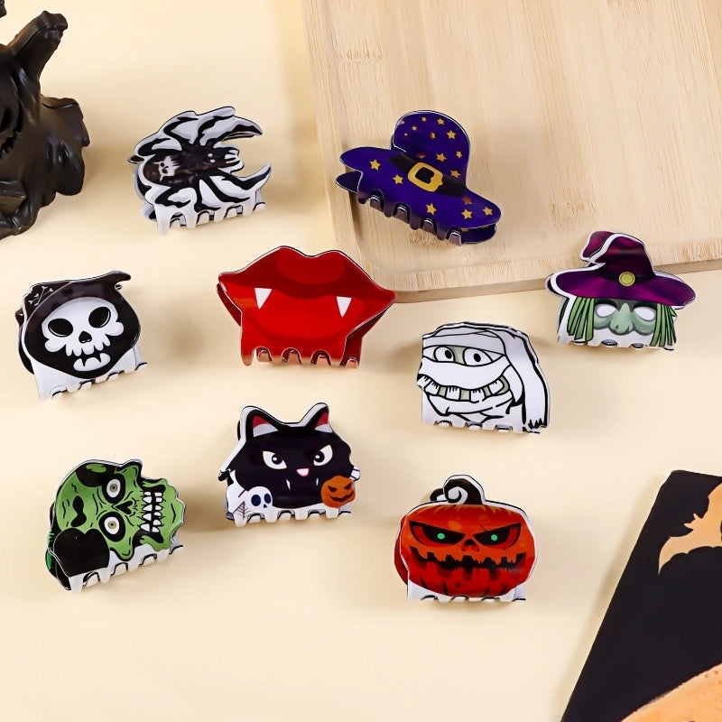 Halloween Hip-Hop Funny Women's Cat Spider Skull PVC Hair Claws