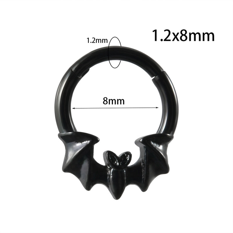 1 Piece Nose Rings & Studs Minimalist Flame Bat 304 Stainless Steel Plating 18K Gold Plated