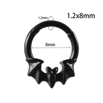 1 Piece Nose Rings & Studs Minimalist Flame Bat 304 Stainless Steel Plating 18K Gold Plated