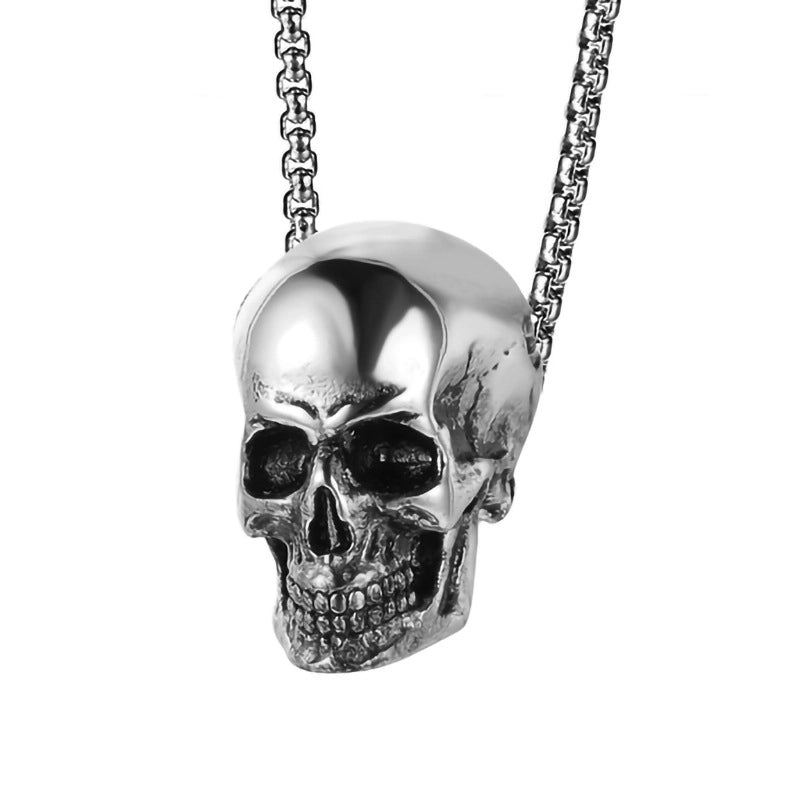 Fashion Skull Titanium Steel Plating Halloween Unisex Pendant Necklace