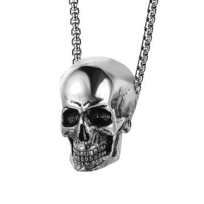 Fashion Skull Titanium Steel Plating Halloween Unisex Pendant Necklace