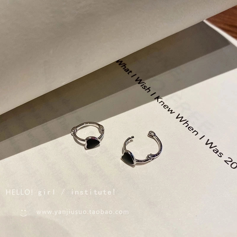 2 Pieces Retro Flower Copper Inlay Zircon Drop Earrings Ear Studs 1 Pair