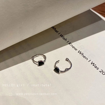 2 Pieces Retro Flower Copper Inlay Zircon Drop Earrings Ear Studs 1 Pair