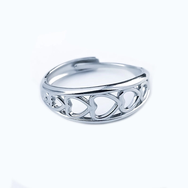 Minimalist Heart Shape Titanium Steel Open Rings