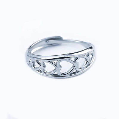 Minimalist Heart Shape Titanium Steel Open Rings