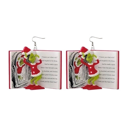 1 Pair Fashion Cartoon Character Carving Arylic Drop Earrings
