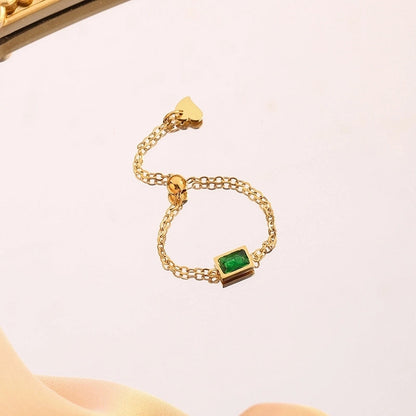 Titanium Steel Vacuum Electroplating Style Double Layer Simple Bracelet Adjustable Ring All-Matching Women\'s Jewelry