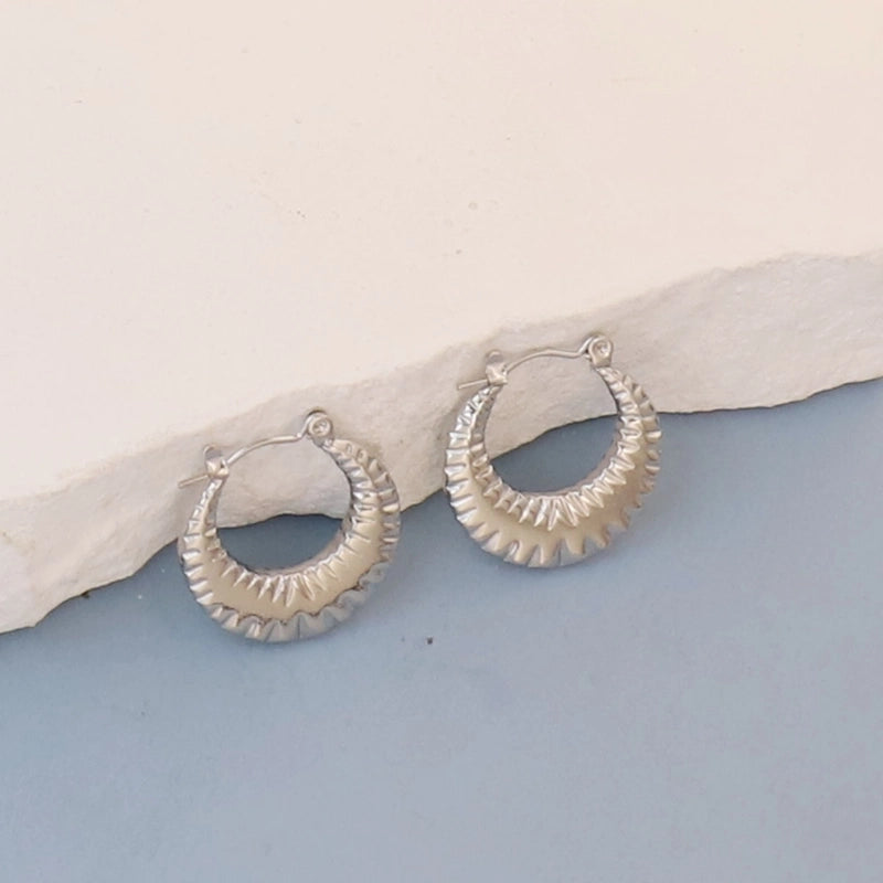 1 Pair Minimalist Round Square Heart Shape 304 Stainless Steel Earrings