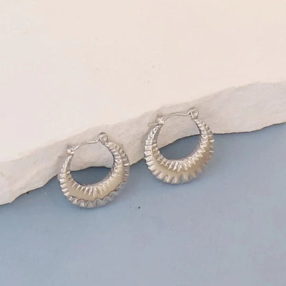 1 Pair Minimalist Round Square Heart Shape 304 Stainless Steel Earrings