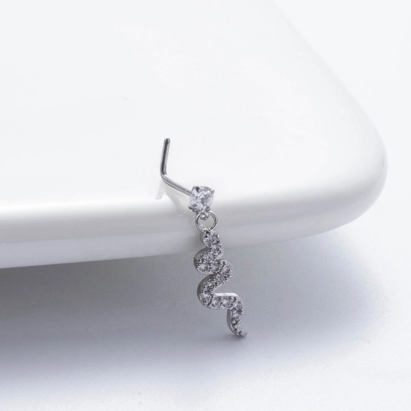 1 Piece Nose Rings & Studs Basic Classic Style Heart Shape Flower Butterfly 316L Stainless Steel Copper Plating Inlay Zircon