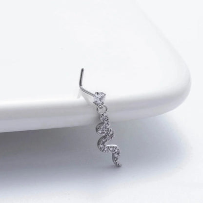 1 Piece Nose Rings & Studs Basic Classic Style Heart Shape Flower Butterfly 316L Stainless Steel Copper Plating Inlay Zircon