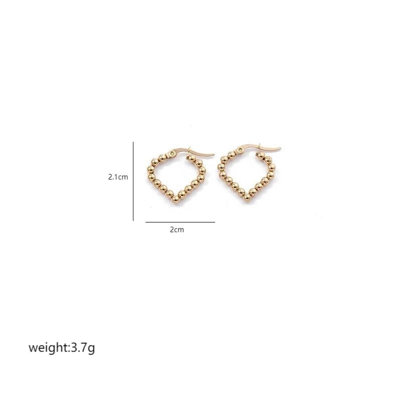 1 Pair Elegant Sweet Commute Heart Shape Plating Stainless Steel 18K Gold Plated Earrings