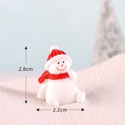 Christmas Snowman Micro Landscape Snow Basin Landscaping Small Ornaments Santa Claus Keychain Pendant Resin Gift