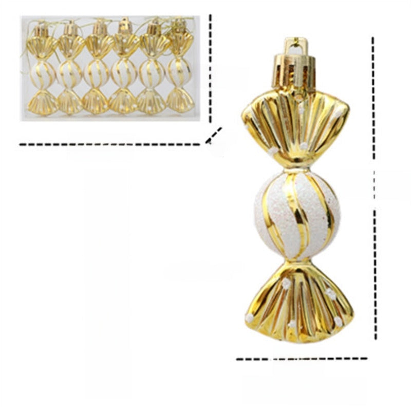 Christmas Mini Round Candy Ornaments Christmas Tree Ornaments Electroplating Plastic Painted Ball Candy Hanging Props