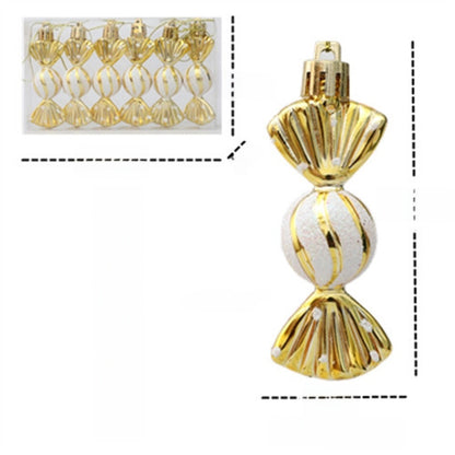 Christmas Mini Round Candy Ornaments Christmas Tree Ornaments Electroplating Plastic Painted Ball Candy Hanging Props