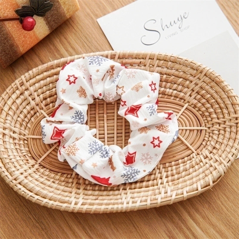 Christmas Retro Women's Polka Dots Handmade Hair Tie