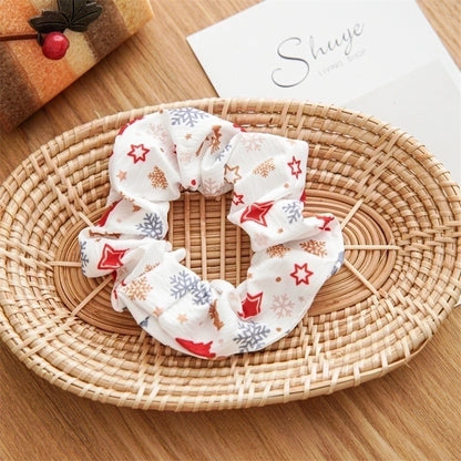 Christmas Retro Women's Polka Dots Handmade Hair Tie
