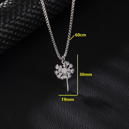Basic Minimalist Classic Style Palm Tree Flower Butterfly 201 Stainless Steel Unisex Pendant Necklace