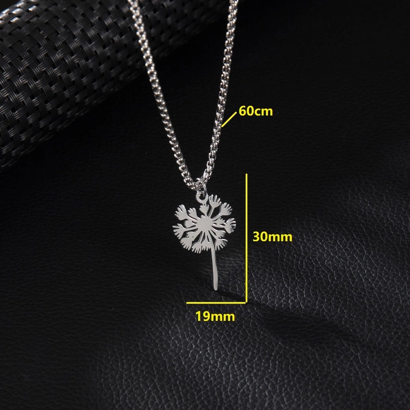 Basic Minimalist Classic Style Palm Tree Flower Butterfly 201 Stainless Steel Unisex Pendant Necklace