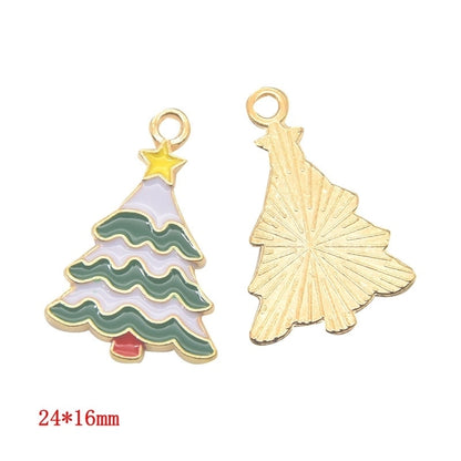 1 Piece Alloy Christmas Tree Santa Claus Christmas Socks Pendant Jewelry Accessories