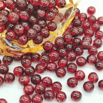 50 PCS/Package Diameter 10mm Diameter 8mm Glass Crackle Glass Beads Round Jewelry Accessories