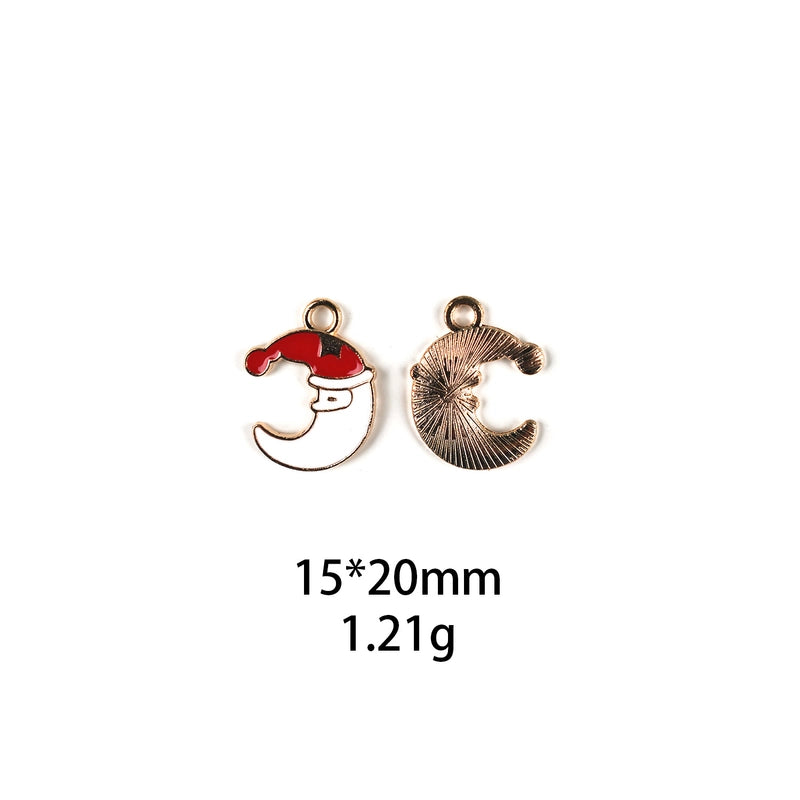 10 PCS/Package Zinc Alloy Christmas Tree Santa Claus Christmas Socks Pendant Jewelry Accessories