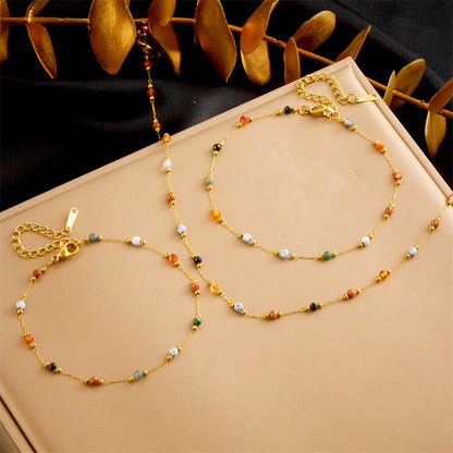 Women Chain Stainless Steel Electroplating Jewelry Sets