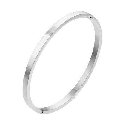 Minimalist Solid Color 304 Stainless Steel 18K Gold Plated Bangle In Bulk