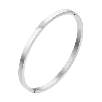 Minimalist Solid Color 304 Stainless Steel 18K Gold Plated Bangle In Bulk