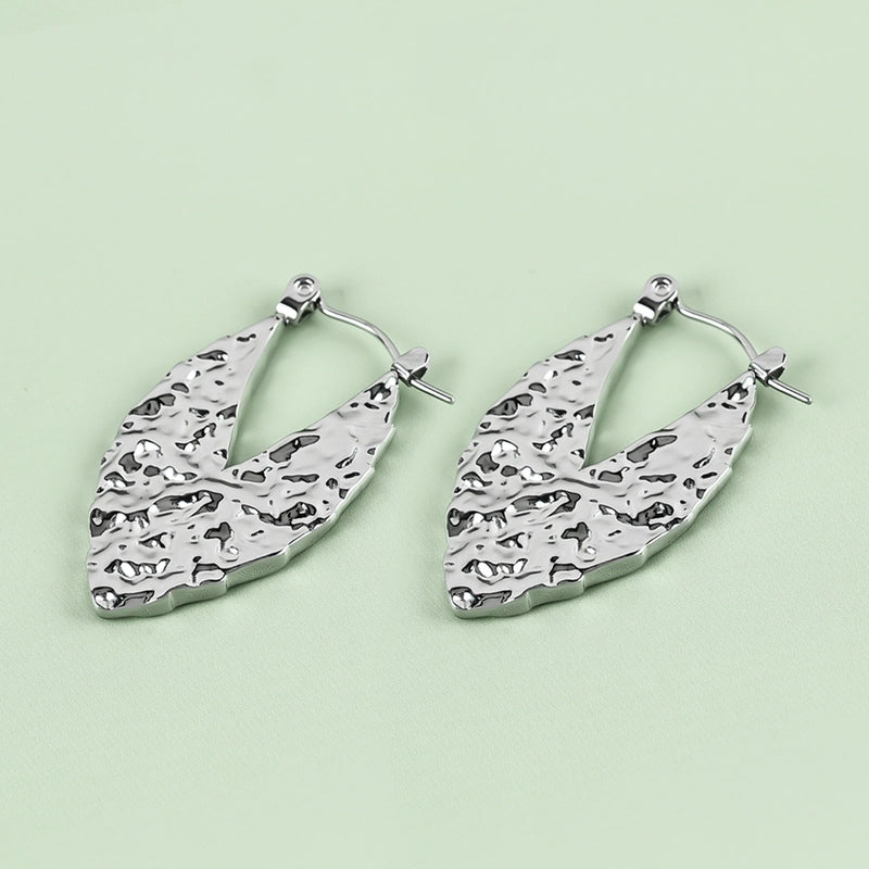 1 Pair Casual Minimalist U Shape Heart Shape Solid Color Polishing 304 Stainless Steel Earrings