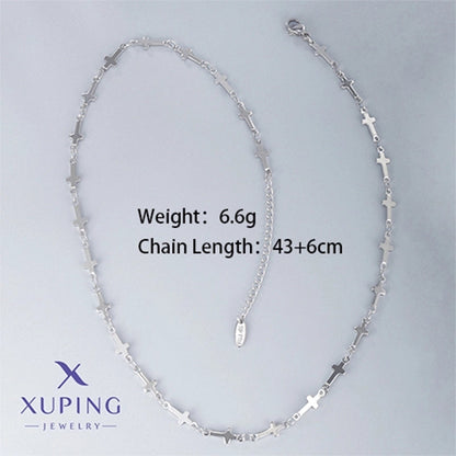 304 Stainless Steel 18K Gold Plated Raw Steel Novelty Minimalist Plating Cross Necklace