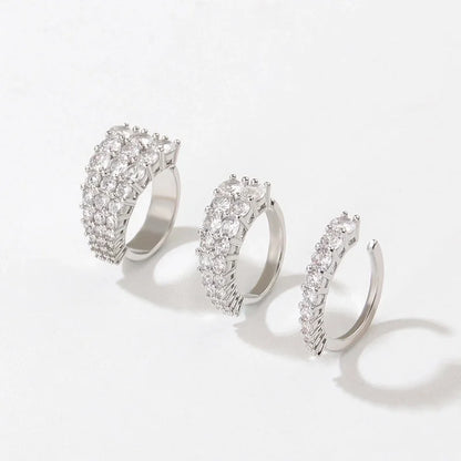 Fashion Geometric Copper Inlay Zircon Ear Clips 1 Piece