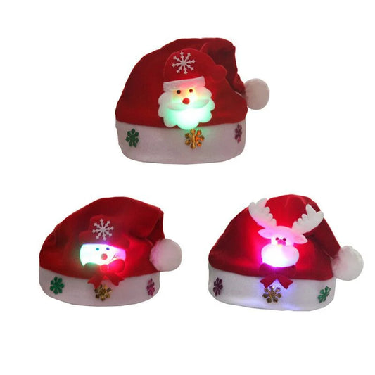 Christmas Hat For Kids Gift Christmas Hat For Adults And Children Cartoon Hat Elderly Snowman Hat Glowing Hat