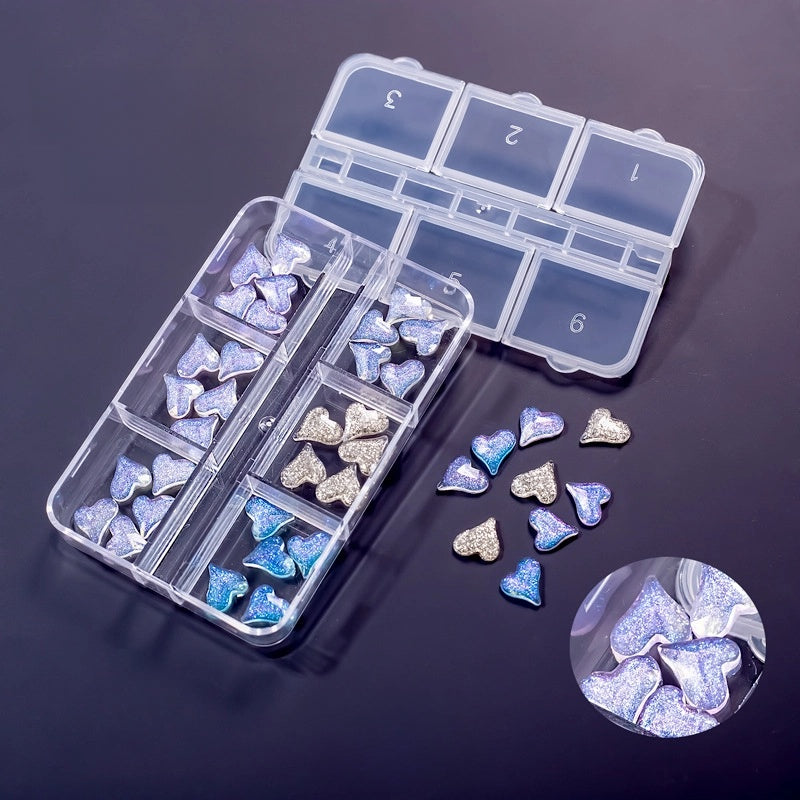 Manicure Butterfly Ornament Long Boxed Crooked Heart Cartoon Bear Bottoming Drill Christmas Bowknot Nail Ornament Ornament Mixed