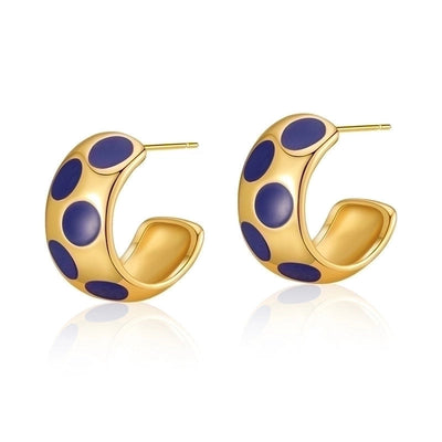 1 Pair Retro Sweet Triangle Devil\'s Eye Heart Shape Enamel Plating Inlay Copper Zircon 18k Gold Plated Ear Studs