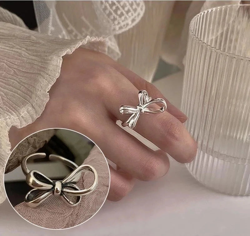 Vintage Style Bow Knot Copper Plating Open Rings